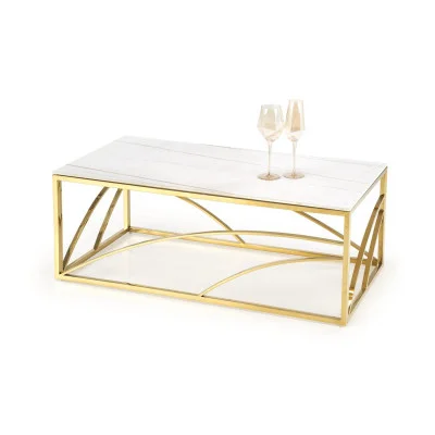 COFFEE TABLE UNIVERSE 3, WHITE MARMUR / GOLD